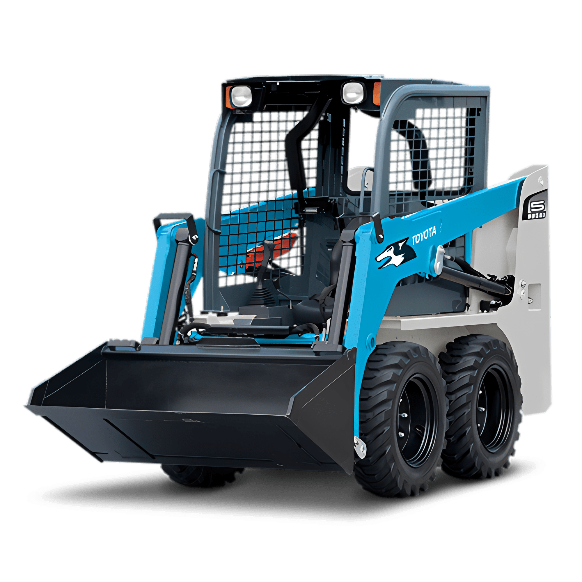 Compact construction vehicle, front view