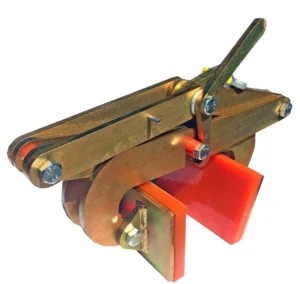 Adjustable metal clamp with red plastic insert